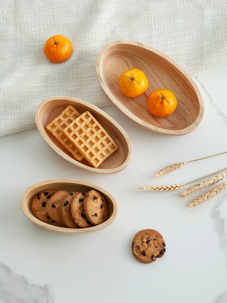 

JapanStyle Creative BoatShapedWoodenDish Bread Pallet FruitsDessertsPlate Multifunctional Storage Tray Kitchen Supplies