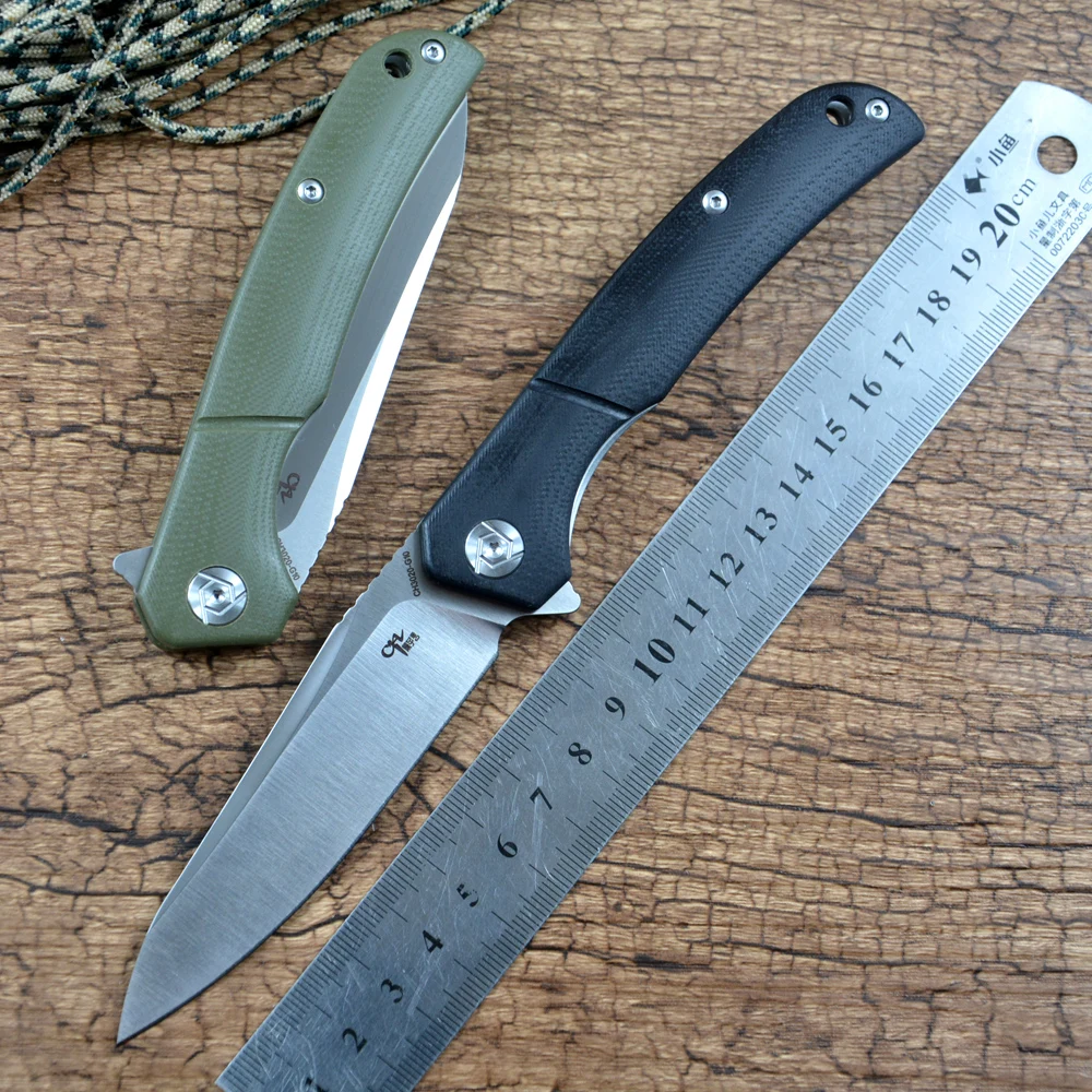

CH New Utility Hunting Flipper Outdoor EDC Folding Knife D2 Blade Ball Bearing G10 Handle CH3020G10