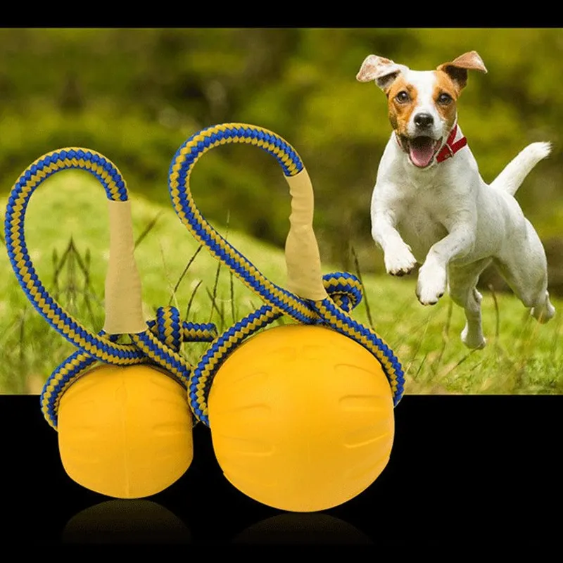 Новые игрушки для собаки мяч с веревкой жевательная игрушка кольцо EVA домашних