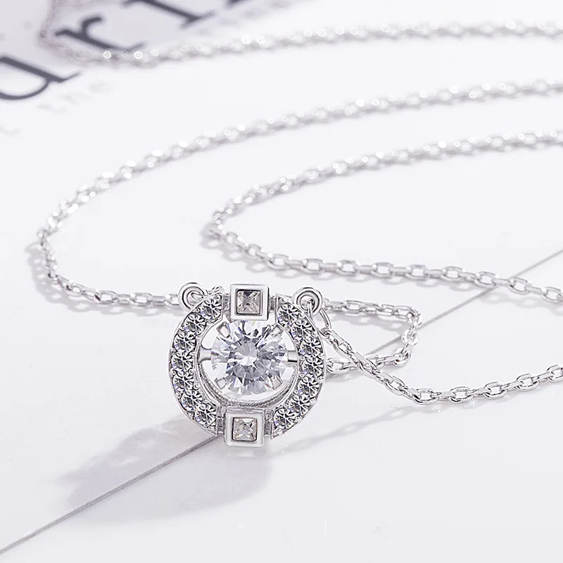

Classics Color Zircon Fine Jewelry Necklace Pendant Set Chain Pendant neck Fashion Accessories Beauty Pendant Jewel Women