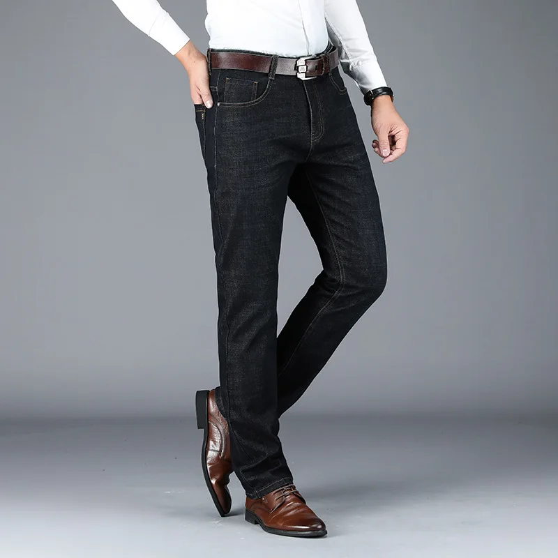 Брендовые джинсы мужские s бизнес стрейч брюки повседневные Прямые для мужчин