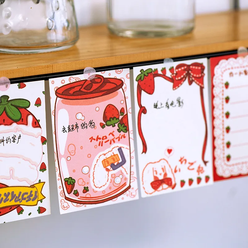100 листов милый блокнот с клубничкой портативный ежедневный сделай сам бумажные