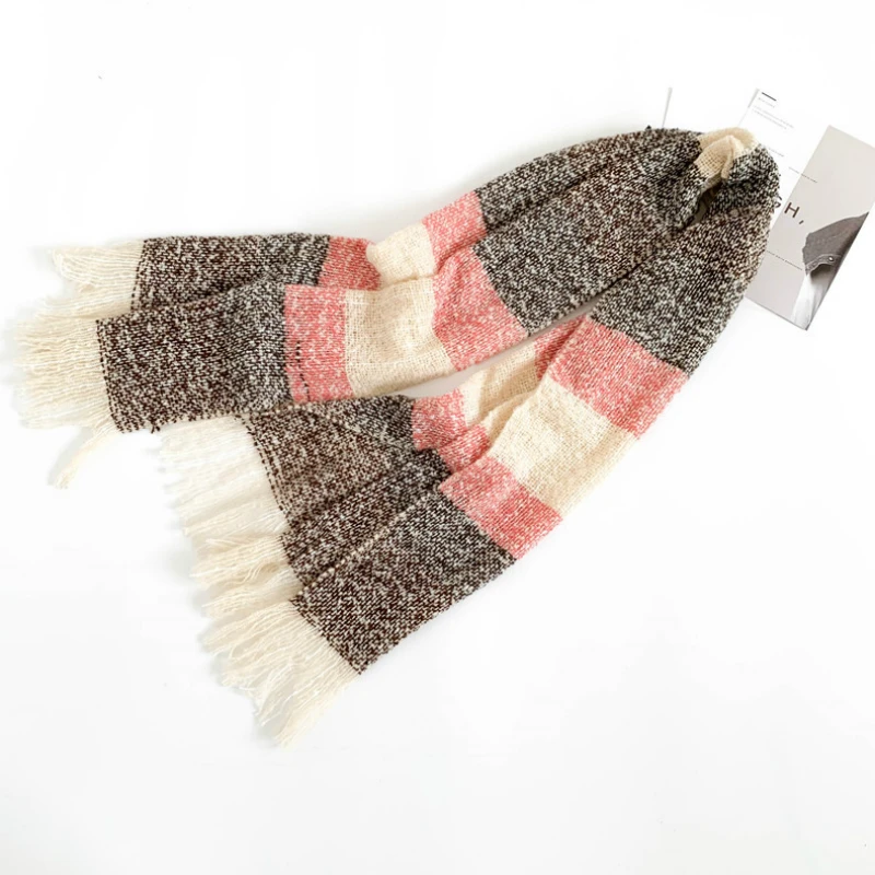 Женский двухсторонний мягкий толстый шарф 200x58 см кашемировые шарфы с кисточками