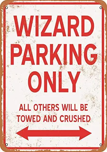 

Decor Bar Pub Vintage Look Reproduction 12X8 Wizard Parking Only,Vintage Retro Outdoor & Indoor Sign Wall Decoration, Shop M