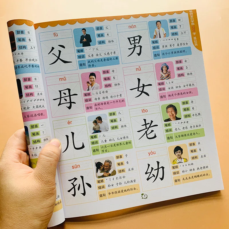 Новые китайские базовые иероглифы han zi книги для чтения и грамотности детей