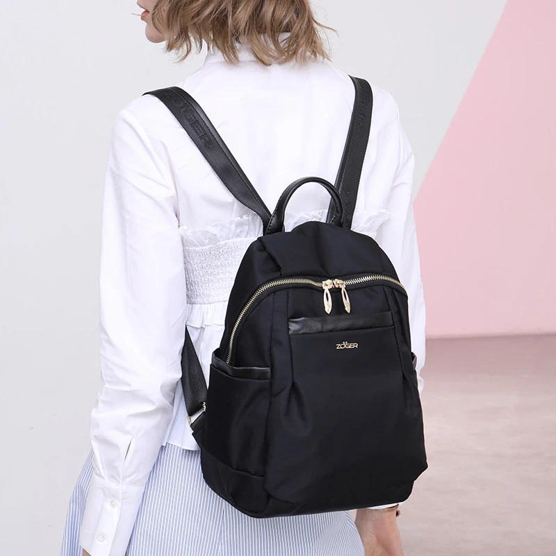 Zoger backpack ladies Oxford cloth backpack casual Korean version of the simple travel canvas small fresh college wind bag tide