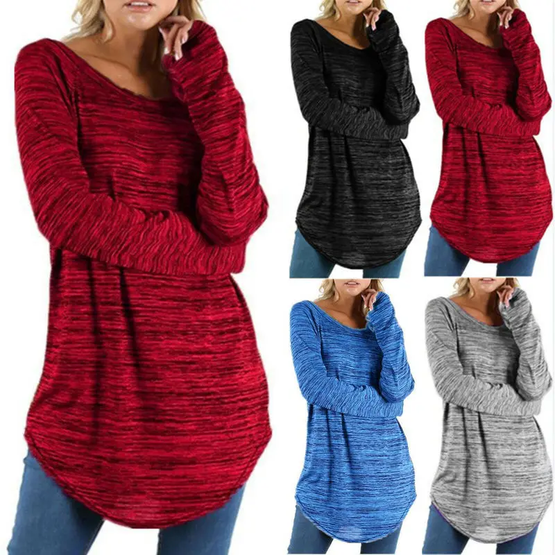 

Women Plus Size Long Sleeve Pullover Loose Baggy Casual Tunic Top Jumper