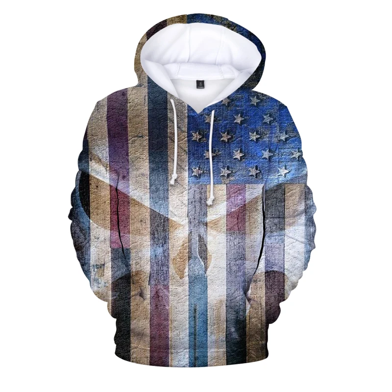 

Hip Hop Hoodie Tops Fashion Men Skull Flag 3d Hoodie Sweatshirt Hoodie Men's Boys Long Sleeve Men's Hooded Sweatshirt Plus Size