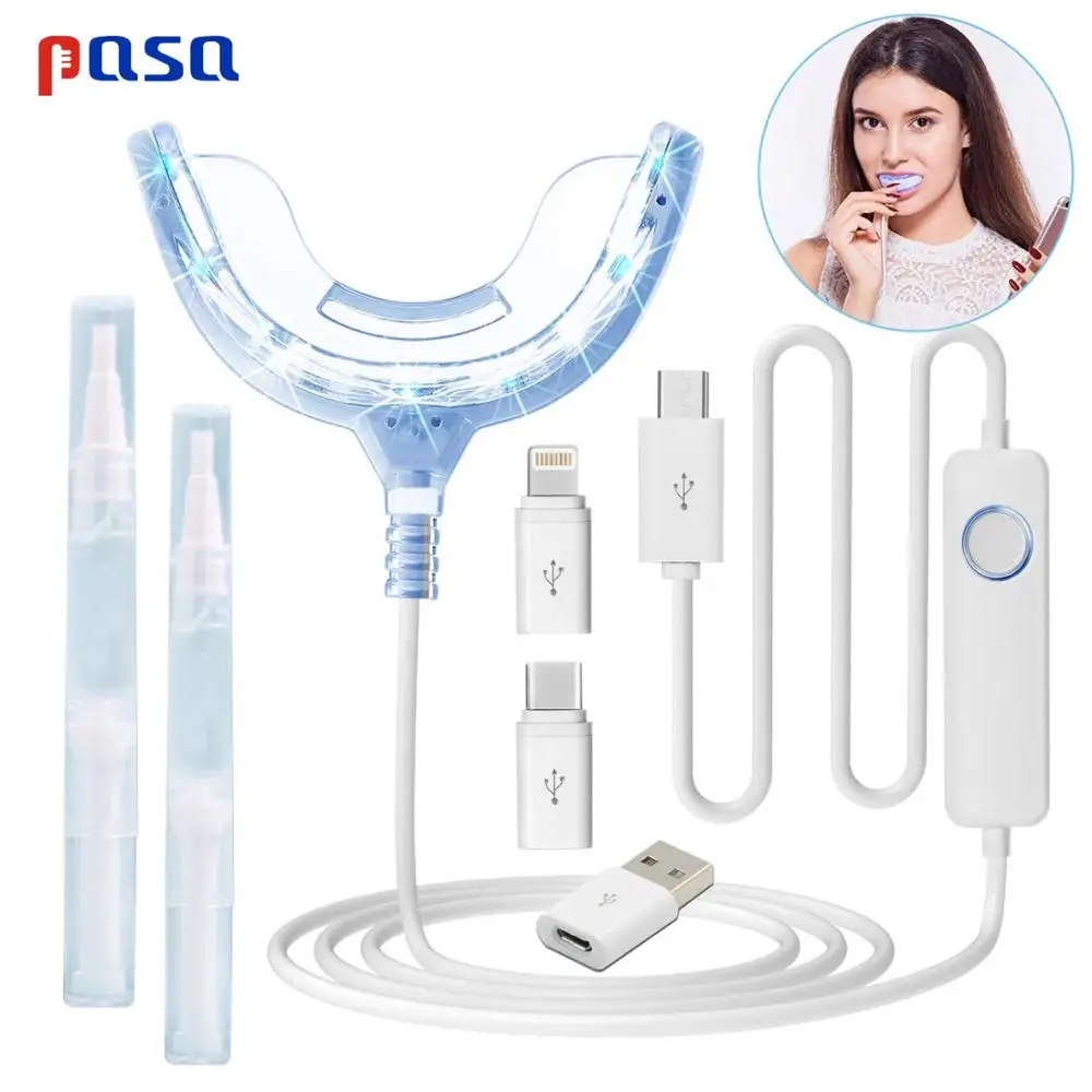 Портативный Умный отбеливатель зубов холодный синий светильник светодиодный