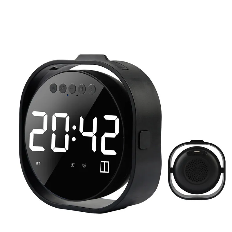 Мини портативный беспроводной динамик s зеркальный будильник Bluetooth колонка карта