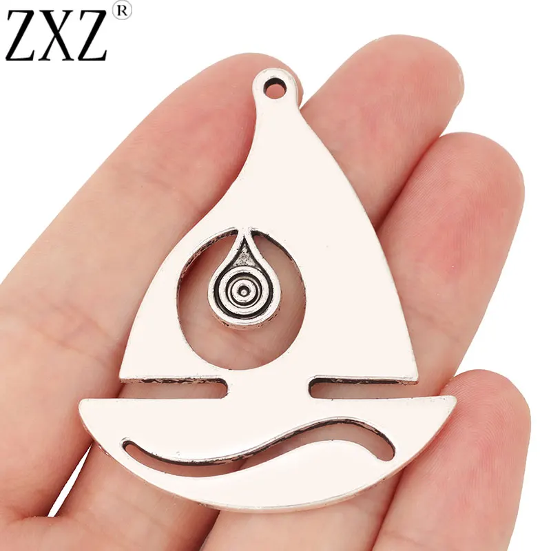 ZXZ 2 шт. тибетские серебряные подвески в виде большой лодки на спирали для