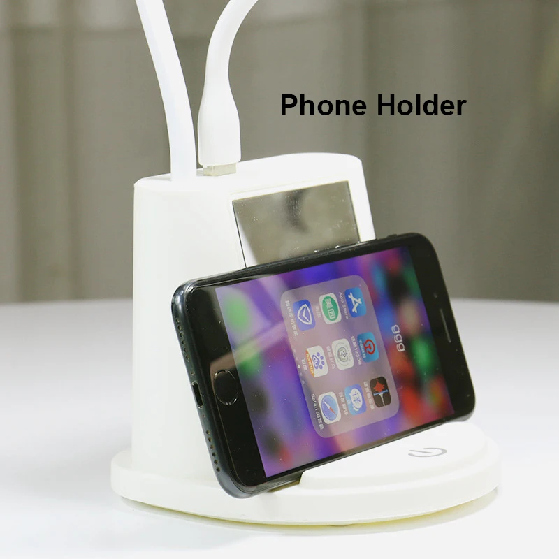 Макияж зеркальный стол лампа с держателем для телефона лампы USB вентилятор