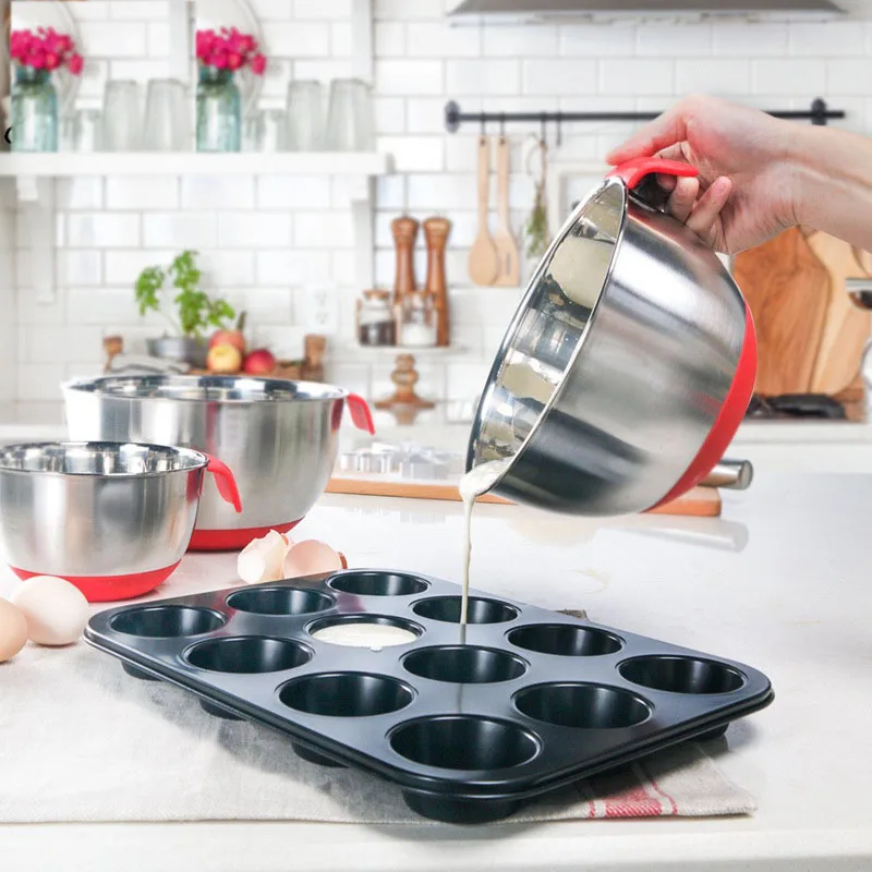 Ингредиенты в режиме ожидания чаши миска для смешивания Нержавеющая сталь форма