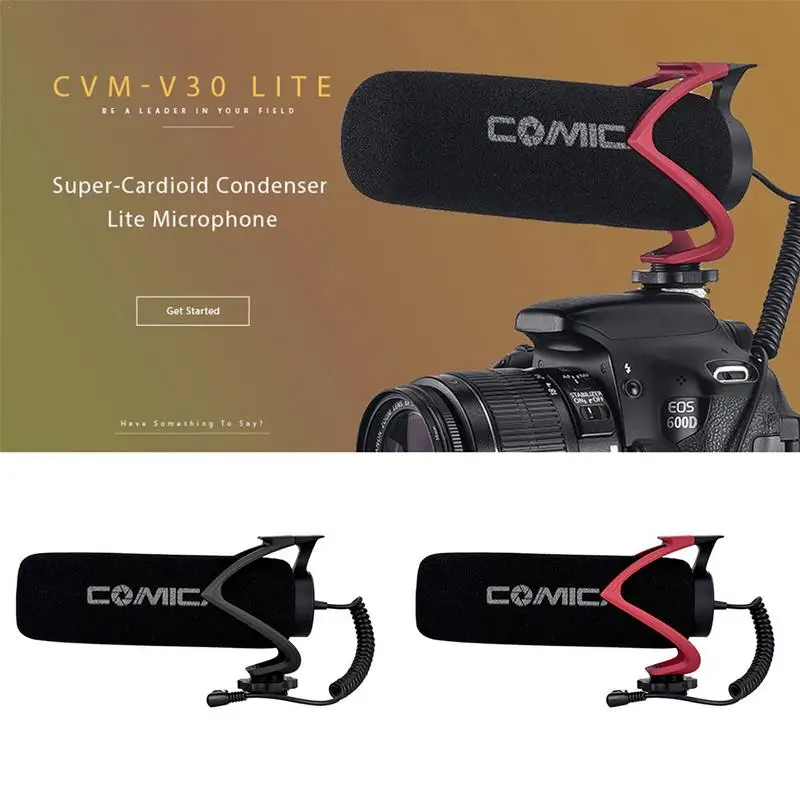 Микрофон Comica Cvm-V30 Lite с суперкардиоидным полярным рисунком холодным башмаком