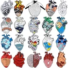 Эмалированная брошь в виде мультяшного веселого сердца, модельная брошь с изображением океана, Кита, цветка, бабочки, любовных глаз, переключатель для рисования, значок из сплава, булавка, ювелирное изделие