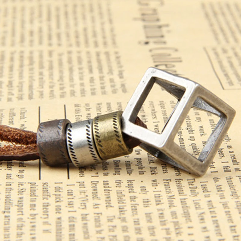 Сплав кожа Подвески мужские ожерелья Панк Винтаж Высокое качество Регулируемая