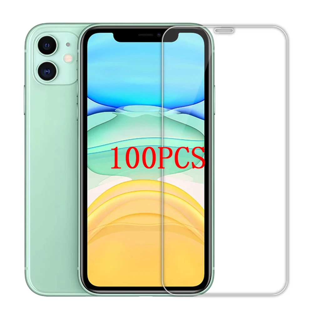 

Защита экрана из закаленного стекла для iphone 12 7 8 6s Plus X XS 11 Pro Max XR XsMmax, полная защита, 100 шт./лот 9H