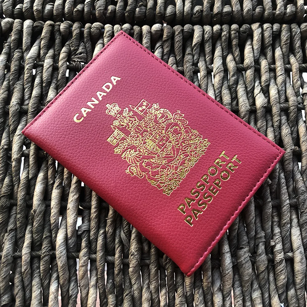 travel accessories canadian passport cover protector pu leather covers for passport drop shipping free global shipping