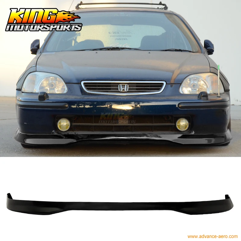 Подходит для 96 97 98 honda Civic JDM T R стиль черный передний бампер спойлер PP Global