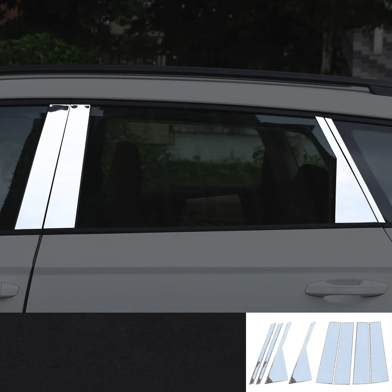 8 pcs Lsrtw2017 для Skoda Karoq окна автомобиля Хром Ближний пост планки интерьер Молдинги аксессуары - Название цвета: 8 pcs
