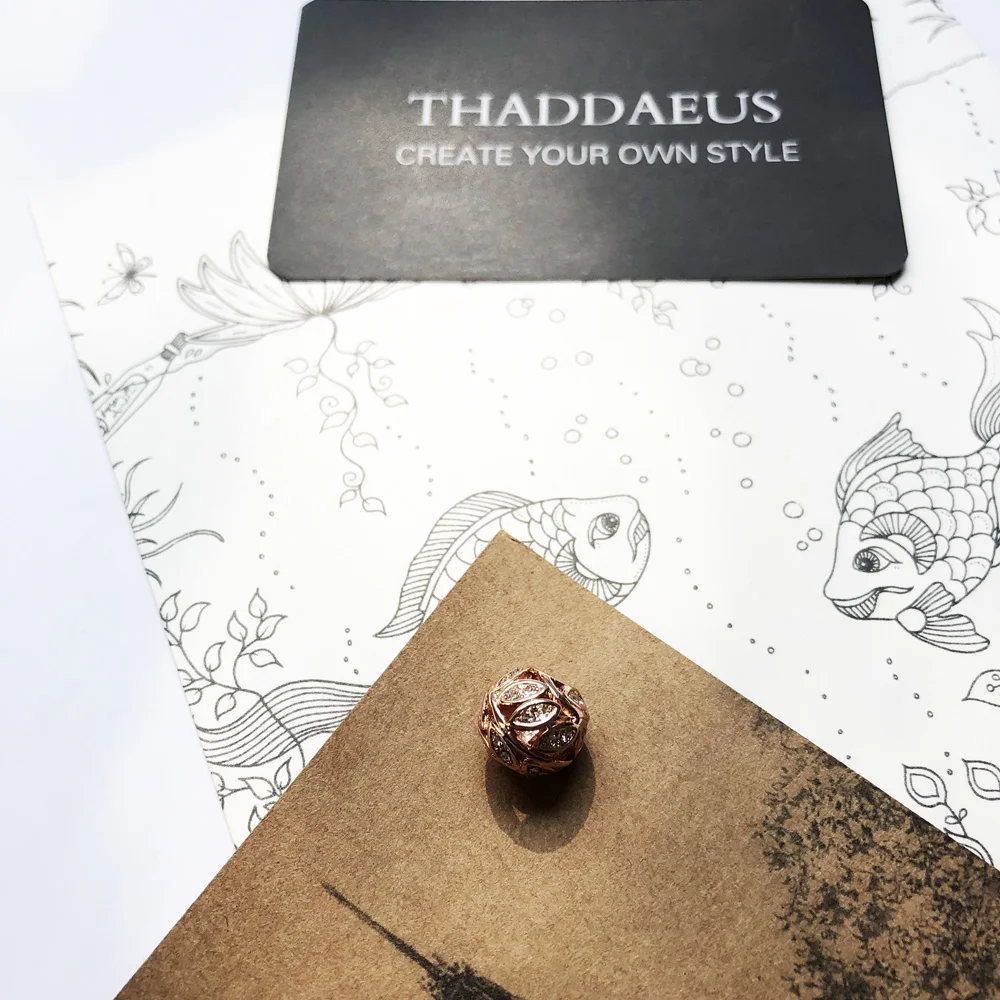 Бусины Tendrils бусины из розового золота и стразы для браслета европейские