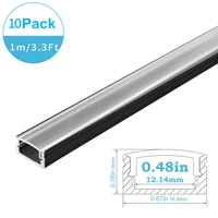 10setslot 1m u02 clear cover led aluminum profile for 12mm pcb aluminum led channel system for 5050 3528 led strip lights