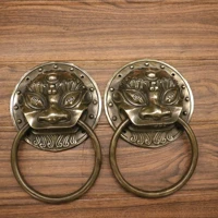 11chinese folk collection old bronze tiger head door knocker a pair door handle ring the doorbell good luck ornaments town hous