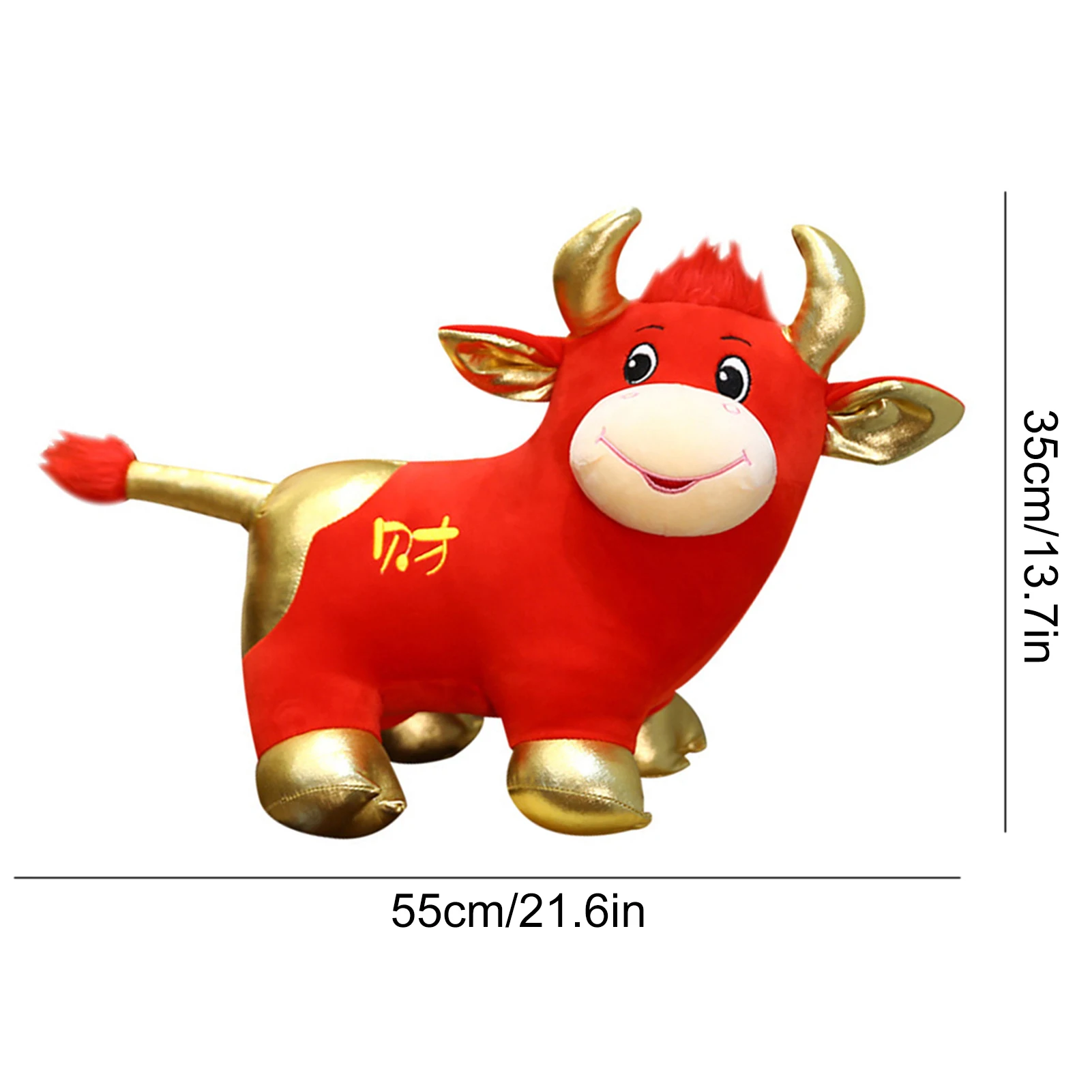 

Cute Cattle Plush Toy Lovely Simulation Zodiac Mascot Cartoon Bull Soft Stuffed Doll Pillow Cushion Birthday Christmas Gifts