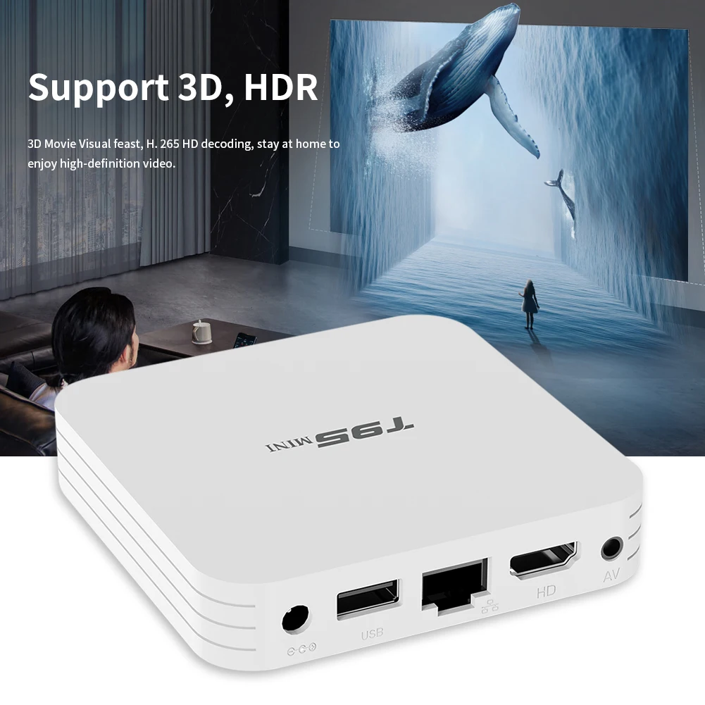 T95 Мини Смарт ТВ коробка Android 10 4K 2 4G Wifi Гб 16 телеприставка YouTuBe медиаплеер Allwinner H313