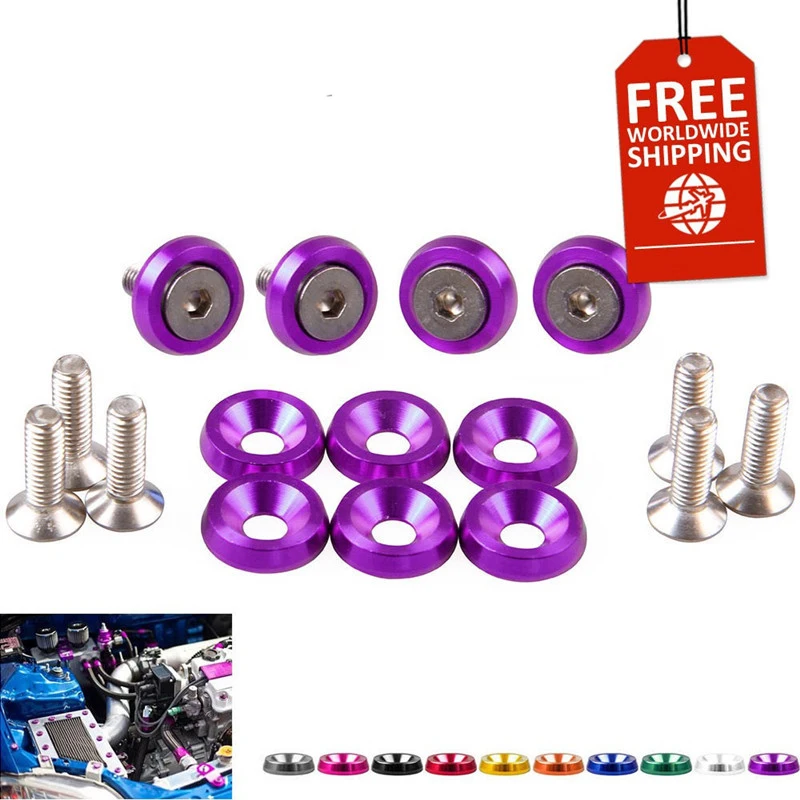 10 шт. универсальные алюминиевые шайбы для автомобильных крыльев JDM 6 мм |