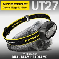 nitecore ut27 headlight 520 lumens dual output hiking trekkingtrail running floodlgiht camping spotlight rechargeable battery