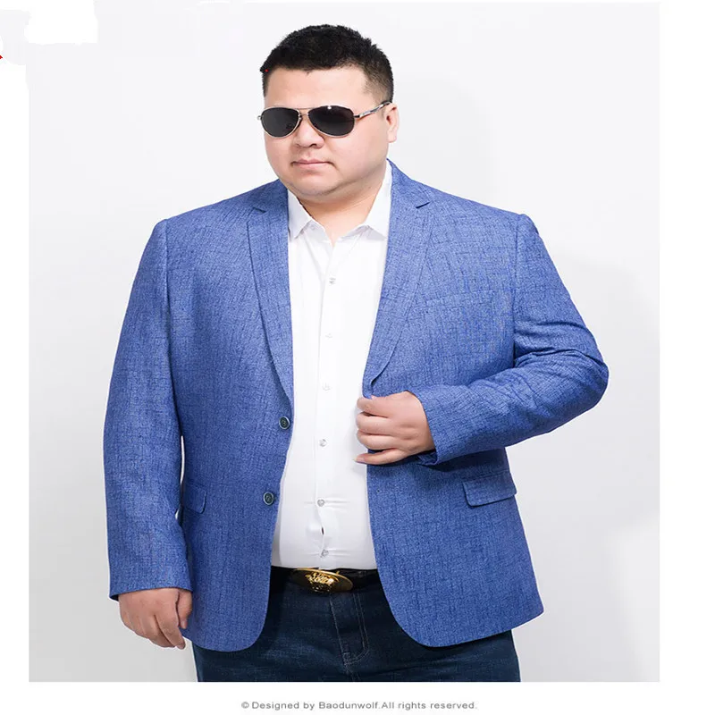 

8XL 7XL plus size Brand Sky Blue Blazer Men Costume Veste Homme New Arrival Mens Loose Fit Blazer Jacket Stylish Suit Men