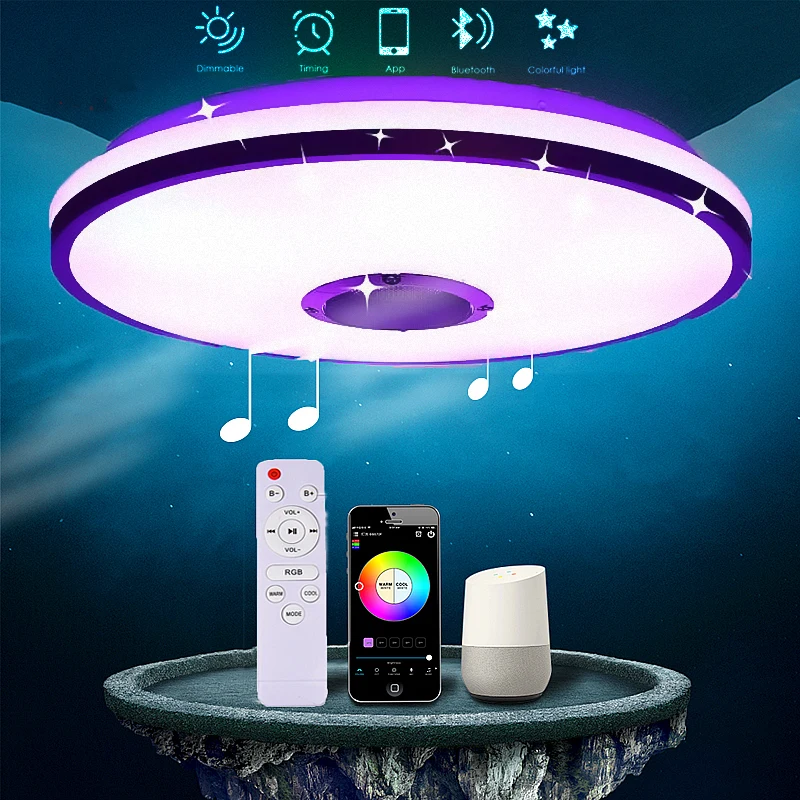 

Smart Music LED ceiling Lights RGB Dimmable Creative 2021 APP Remote control Modern Bluetooth light bedroom lamps ceiling lamp
