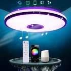 Умный светодиодный потолочный светильник RGB с регулируемой яркостью, креативный светильник с дистанционным управлением через приложение 2021, современный светильник с Bluetooth, лампы для спальни, потолочная лампа
