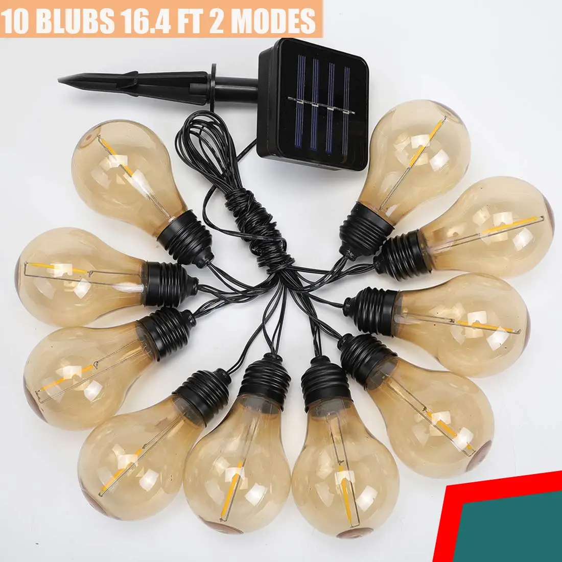 Солнечный свет Водонепроницаемый 10 лампы 16.4FT висит в помещении/на открытом