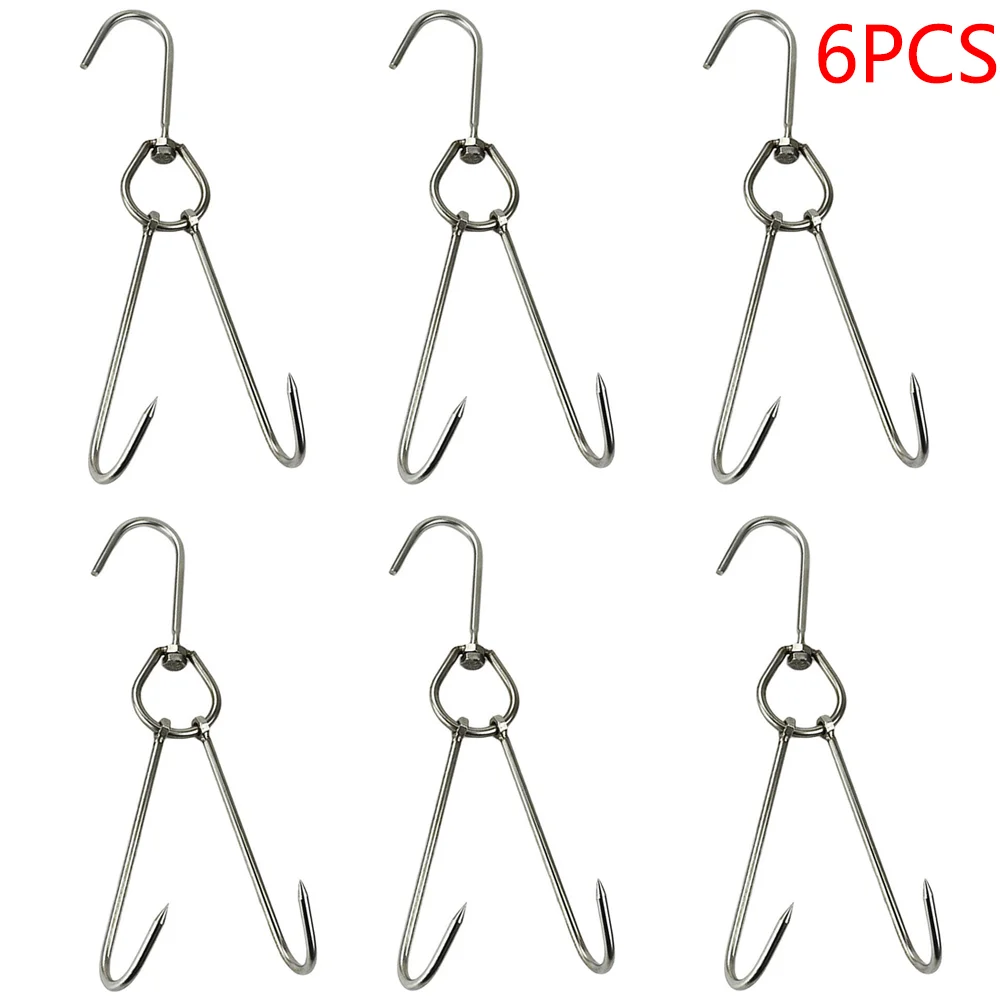 6 шт говядина из нержавеющей стали крюк для мяса мощный жареная утка бекон жаркое
