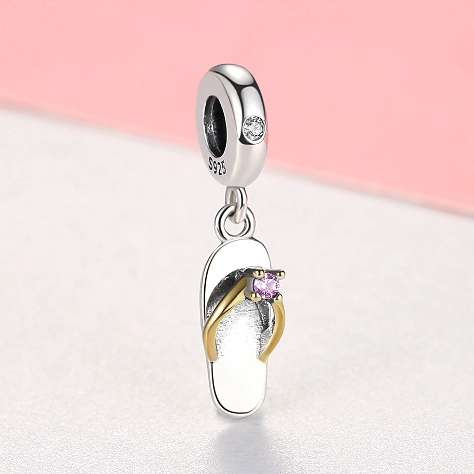 Летние милые путешествия флип-флоп с позолоченным кольцом золотистого Цвет 925