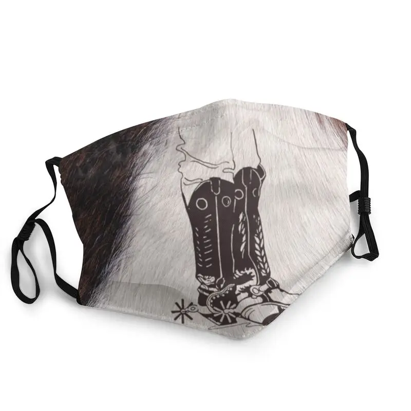 

Western Cowgirl Cowboy Boots Cowhide Mask for Face Adult Animal Cow Texture Mask Men Anti Haze Dust Protection Respirator Muffle