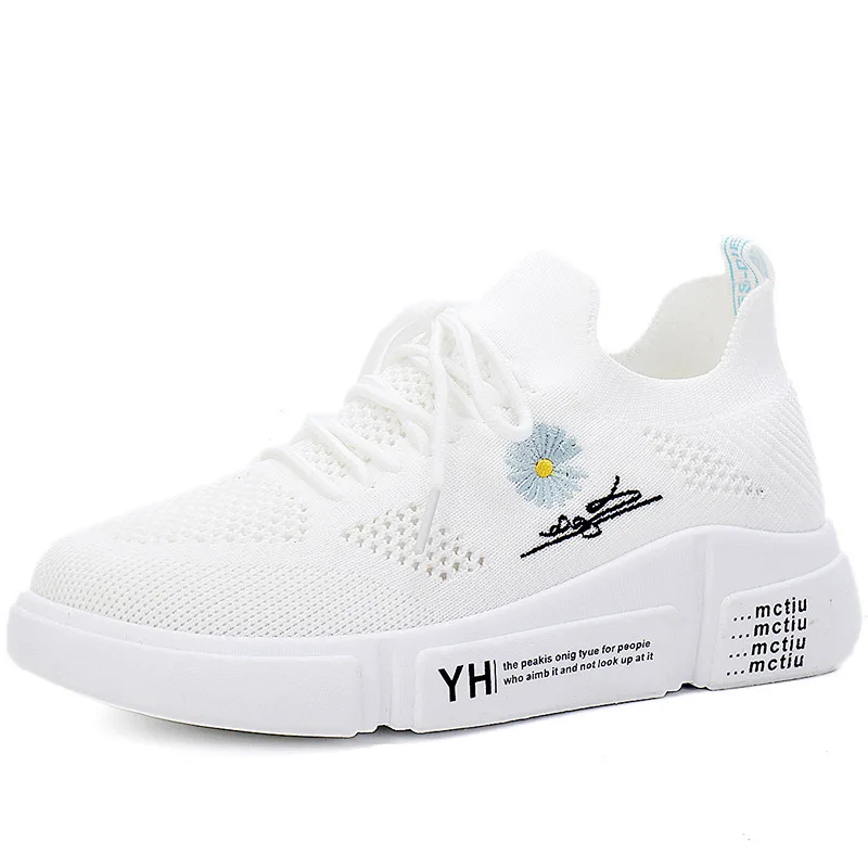 

Ladies Casual Shoes Lace-up Net Shoes Lightweight, Comfortable and Breathable Flying Knitted Sports Shoes 2021 Spring New