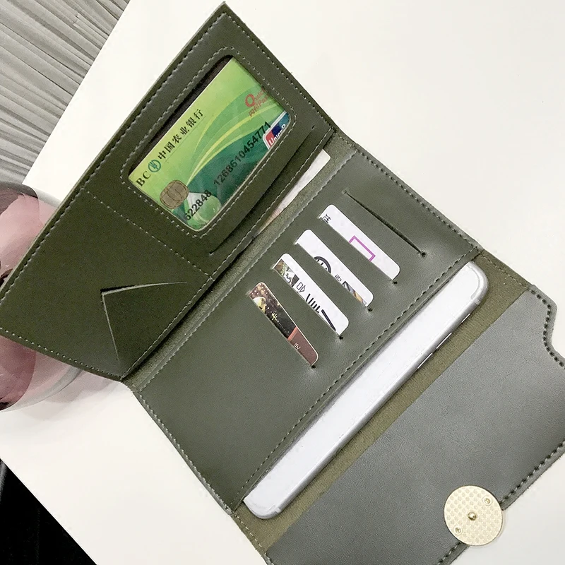

Retro matte Color Long Wallet 2020 new fashion leisure multi-functional hand bag with texture lady's wallet