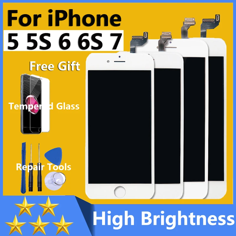 Класс AAA экран для iPhone 5S SE 6 6S 7 lcd с 3D сенсорным дигитайзером запасные части
