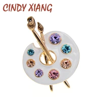 cindy xiang draw palette brooch creative rhinestone pins and brooches women and men pin 2 colors available suit accessories