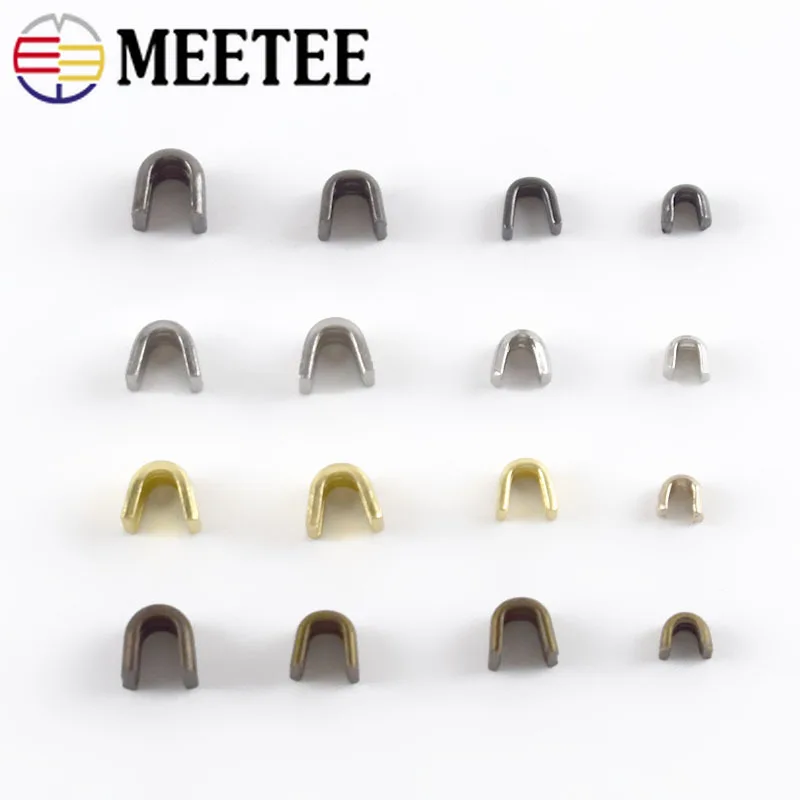 

Meetee 20/50pcs Brass U Style Zipper Stopper Non-slip for 3# 5# 8# 10# For Metal Nylon Resin Zippers Repair Crafts Accessories