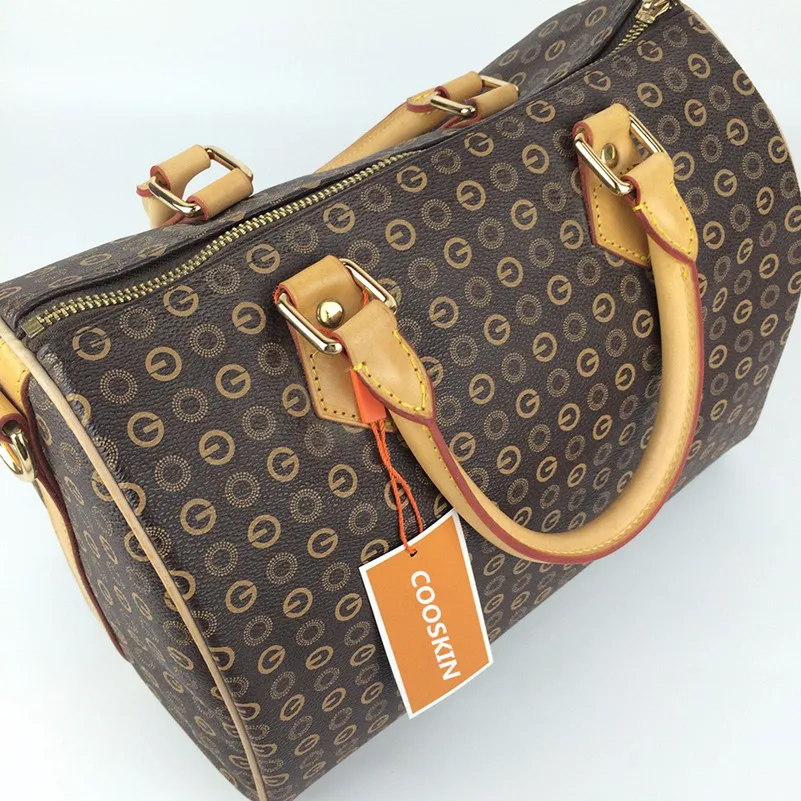 Модная классическая женская сумка COOSKIN скоростная Холщовая Сумка-Бостон через