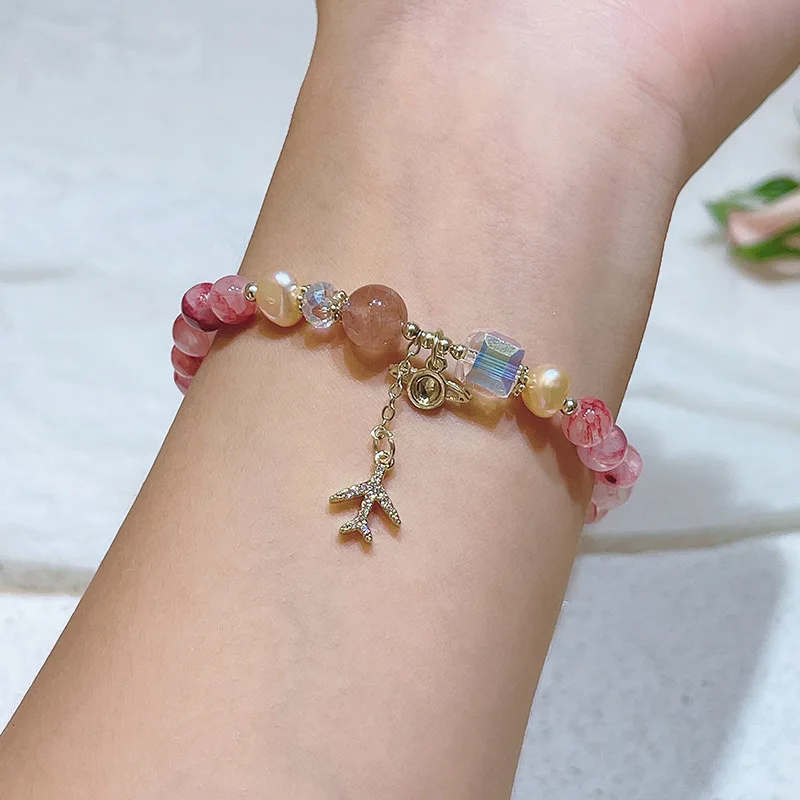 

Freshwater Pearls Colorful Natural Stone Crystal Bracelets Women Jewelry
