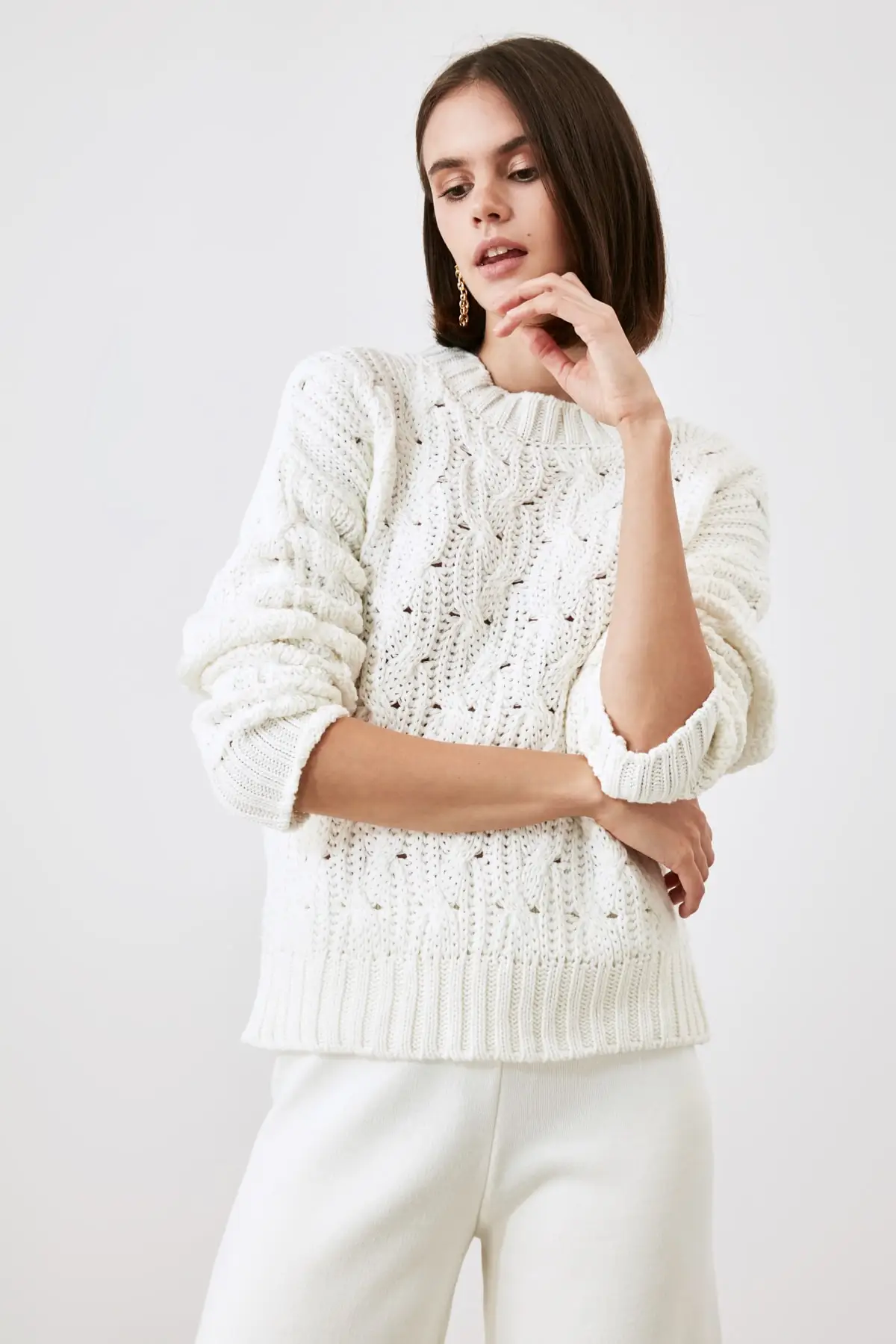 

Trendyol Mesh Detailed Knitwear Sweater TWOAW21KZ2594