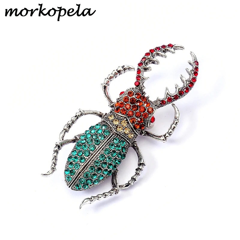 Morkopela ошибка брошка из горного хрусталя Модные большие брошки и шпильки сумка с шарфом заколки аксессуары Роскошные хрустальные насекомые брошь