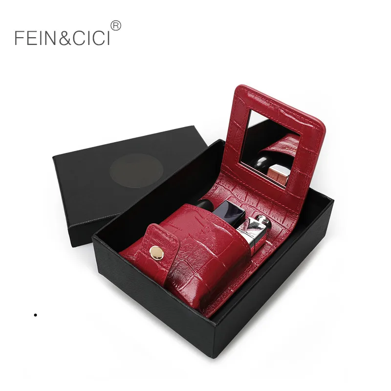 Сумка для женщин с принтом в виде помады маленькая косметичка из кожи аллигатора