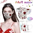 10 шт. рождественские маски со ртом для лица, одноразовые маски для взрослых, промышленная 3-слойная маска с ушными петлями, маски, маски для лица