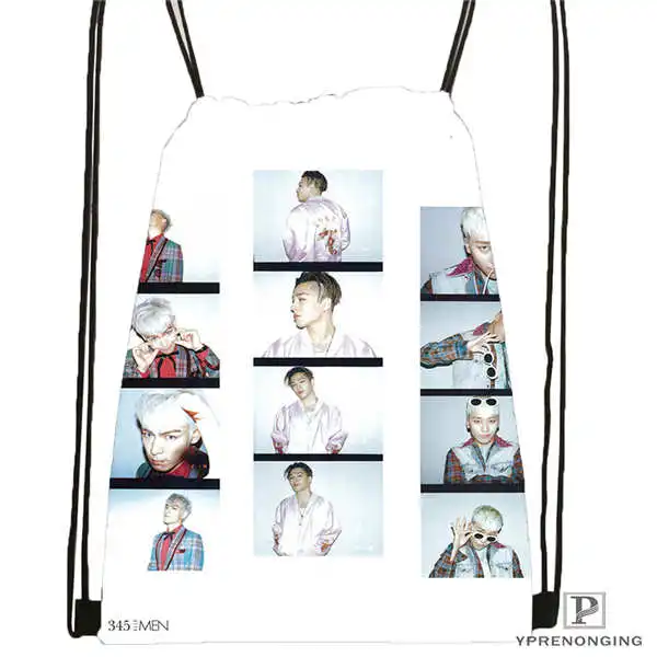 Drawstring Backpack Custom big bang(45) походная сумка на шнурке милый рюкзак для детей(черная спинка) 31x40 см#180612-03-big bang - Цвет: Drawstring Backpack